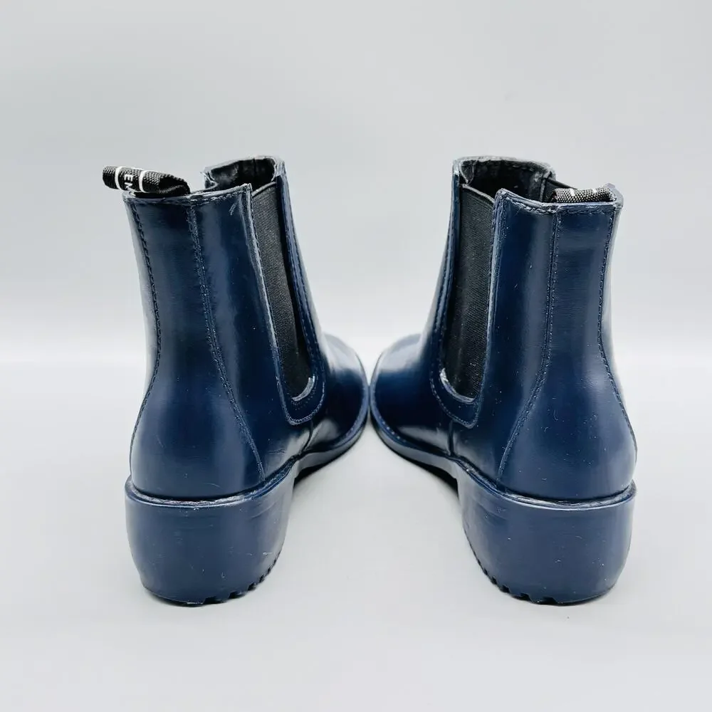 EMU Australia Boots Womens 9 Blue Rubber Chelsea Ankle Waterproof Rain Booties